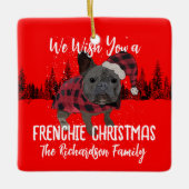Franse Bulldog Kerstmis Gepersonaliseerde Hond Fre Keramisch Ornament (Voorkant)