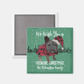 Franse Bulldog Kerstmis Gepersonaliseerde Hond Fre Magneet (Voorkant / Achterkant)