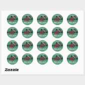 Franse Bulldog Kerstmis Gepersonaliseerde Hond Fre Ronde Sticker (Vel)