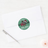 Franse Bulldog Kerstmis Gepersonaliseerde Hond Fre Ronde Sticker (Envelop)