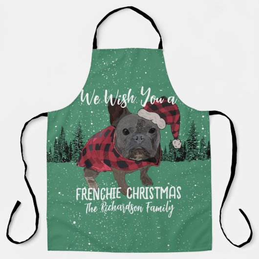 Franse Bulldog Kerstmis Gepersonaliseerde Hond Fre Schort (Voorkant)