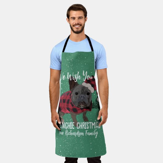 Franse Bulldog Kerstmis Gepersonaliseerde Hond Fre Schort (Gedragen)
