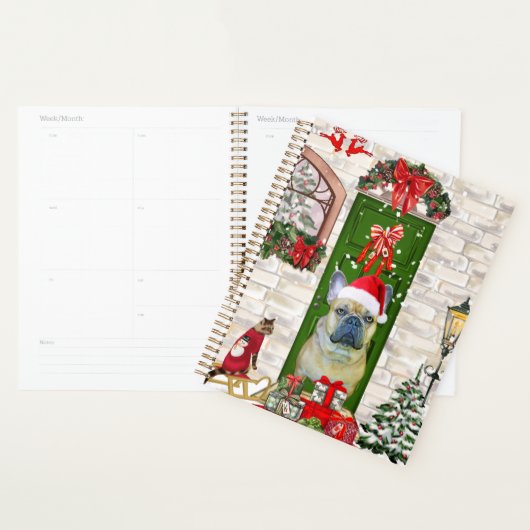 Franse Bulldog Kerstmis   Planner (Display)