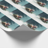 Franse Bulldog Kerstmis sneeuw winter Cadeaupapier (Hoek)