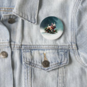 Franse Bulldog Kerstmis sneeuw winter Ronde Button 5,7 Cm (In situ)