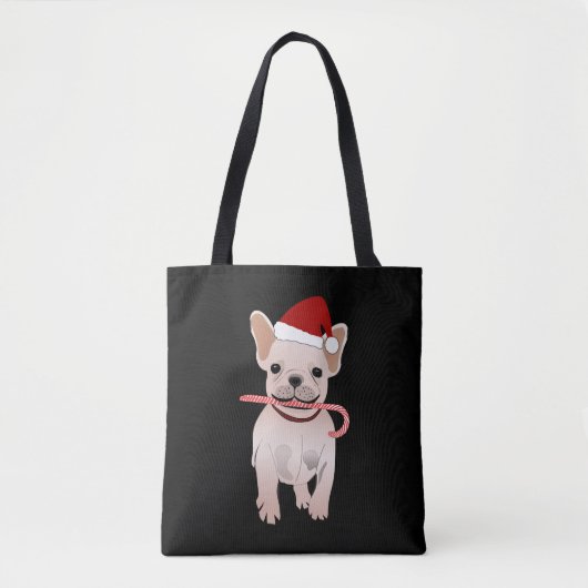 Franse bulldog kerstmis tote bag (Voorkant)