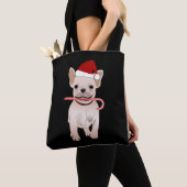 Franse bulldog kerstmis tote bag (Dichtbij)