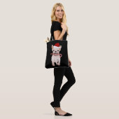 Franse bulldog kerstmis tote bag (Op model)