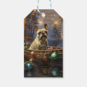 Franse Bulldog kerstvakantie Cadeaulabel (Achterkant)