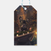Franse Bulldog kerstvakantie Cadeaulabel (Achterkant)