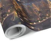 Franse Bulldog kerstvakantie Cadeaupapier (Rol Hoek)