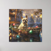 Franse Bulldog kerstvakantie Canvas Afdruk (Voorkant)
