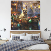 Franse Bulldog kerstvakantie Canvas Afdruk (Insitu (Slaapkamer))