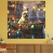 Franse Bulldog kerstvakantie Canvas Afdruk (Insitu (Woonkamer))