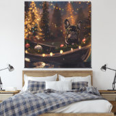 Franse Bulldog kerstvakantie Canvas Afdruk (Insitu (Slaapkamer))