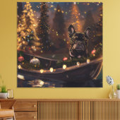 Franse Bulldog kerstvakantie Canvas Afdruk (Insitu (Woonkamer))
