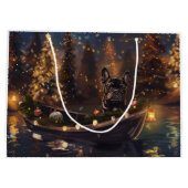 Franse Bulldog kerstvakantie Groot Cadeauzakje (Achterkant)