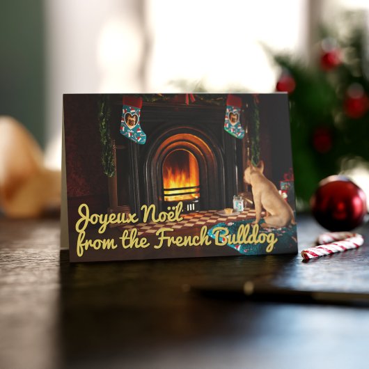 Franse Bulldog Kerstvakantie Kaart