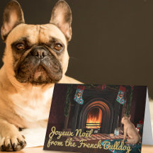 Franse Bulldog Kerstvakantie Kaart
