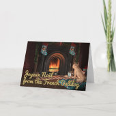 Franse Bulldog Kerstvakantie Kaart (Voorkant)