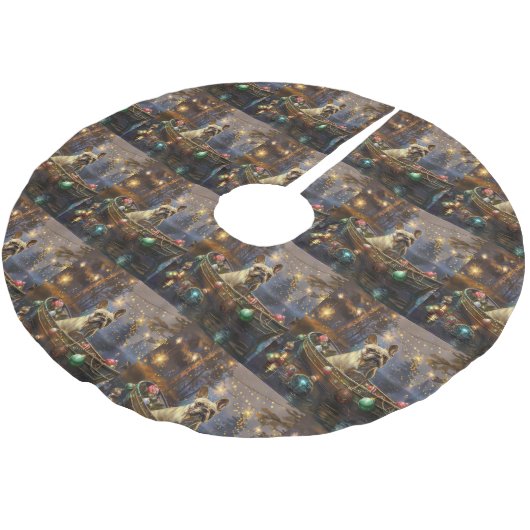 Franse Bulldog kerstvakantie Kerstboom Rok (Gekanteld)