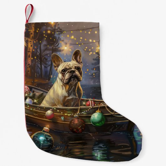 Franse Bulldog kerstvakantie Kleine Kerstsok (Voorkant)