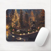 Franse Bulldog kerstvakantie Muismat (Met muis)