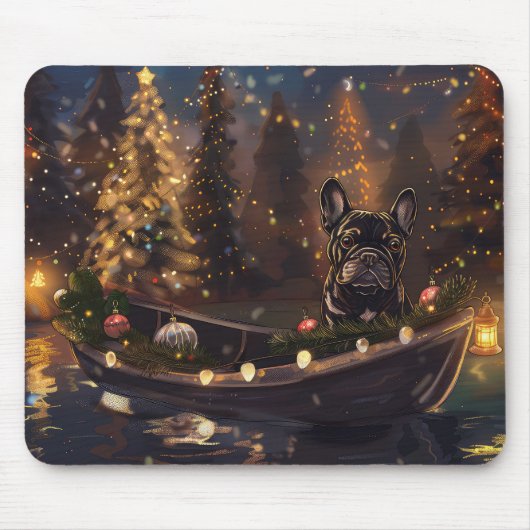 Franse Bulldog kerstvakantie Muismat (Voorkant)