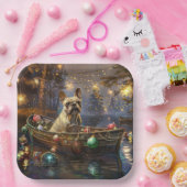 Franse Bulldog kerstvakantie Papieren Bordje (Feest)