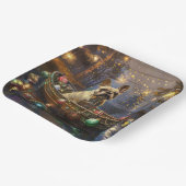 Franse Bulldog kerstvakantie Papieren Bordje (Gebogen)