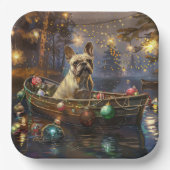 Franse Bulldog kerstvakantie Papieren Bordje (Voorkant)
