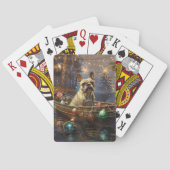 Franse Bulldog kerstvakantie Pokerkaarten (Achterkant)