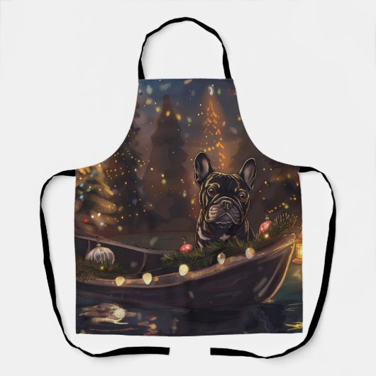 Franse Bulldog kerstvakantie Schort (Voorkant)