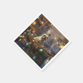 Franse Bulldog kerstvakantie Servet (Hoek)