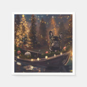 Franse Bulldog kerstvakantie Servet (Voorkant)
