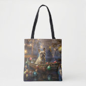 Franse Bulldog kerstvakantie Tote Bag (Voorkant)