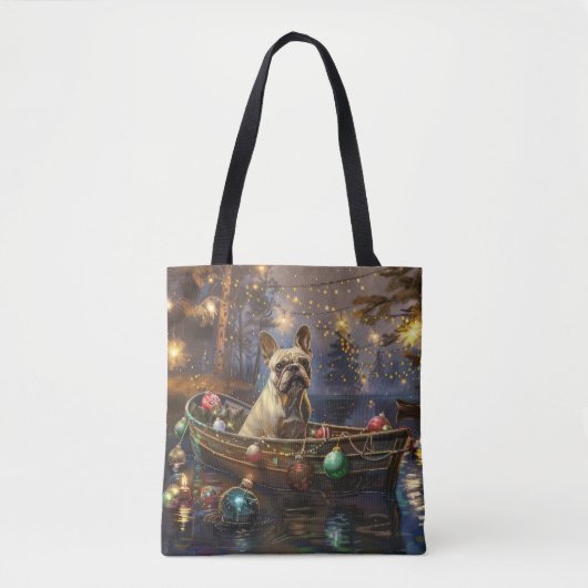 Franse Bulldog kerstvakantie Tote Bag (Voorkant)