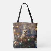 Franse Bulldog kerstvakantie Tote Bag (Achterkant)