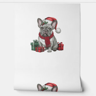 Franse Bulldog Kerstverlichting Kerstman Franse Bu Behang