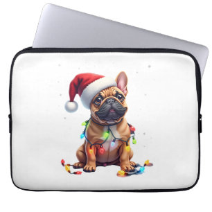 Franse Bulldog Kerstverlichting Kerstman Franse Bu Laptop Sleeve