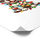 Franse Bulldog Kerstverlichting Santa Hat Boys Gir Poster (Hoek)