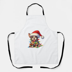 Franse Bulldog Kerstverlichting Santa Hat Boys Gir Schort