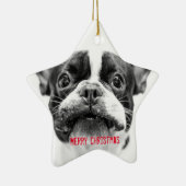 Franse Bulldog kerstversier Star Custom Keramisch Ornament (Rechts)