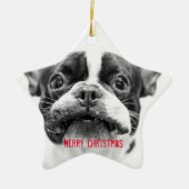 Franse Bulldog kerstversier Star Custom Keramisch Ornament (Voorkant)