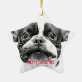 Franse Bulldog kerstversier Star Custom Keramisch Ornament (Achterkant)