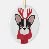 Franse bulldog kerstversiering keramisch ornament (Rechts)