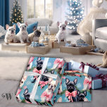 Franse Bulldog Kerstvreugde Cadeaupapier<br><div class="desc">Verspreid vreugde en feestvreugde met onze moderne pastel "French Bulldog Christmas Joy" inpakpapier collectie. Beschikt over lieflijke Franse Bulldog-puppies die Kerstmis vieren in een pastelroze en blauwe, unieke kerstsetting en voegt een vleugje vrolijkheid toe aan uw cadeau-geven. Perfect voor hondenliefhebbers en Franse Bulldog liefhebbers die dit seizoen extra speciaal willen...</div>