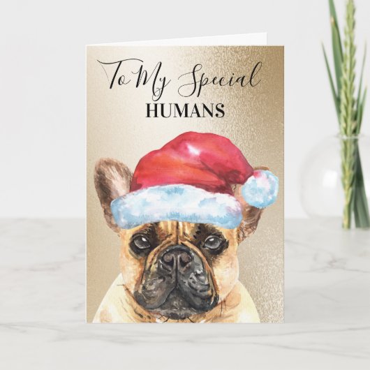 Franse Bulldog kerstwens voor mensen schattig Kaart (Voorkant)