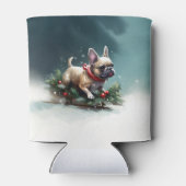 Franse Bulldog Kerstwinter sneeuw Blikjeskoeler (Achterkant)