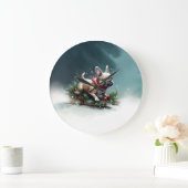 Franse Bulldog Kerstwinter sneeuw Grote Klok (Huis)